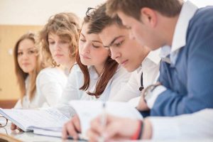 High School students studying